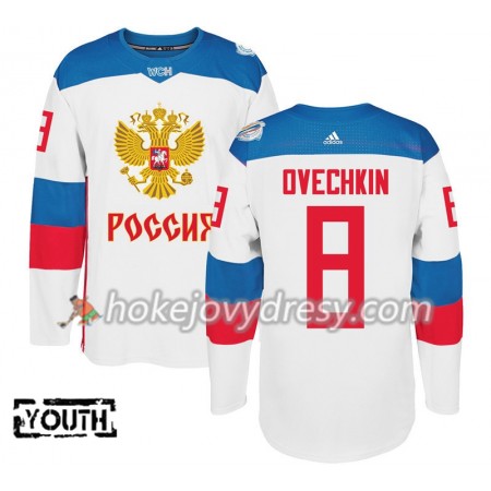 Dětské Hokejový Dres Rusko Alexander Ovechkin 8 Světový pohár v ledním hokeji 2016 Bílá Premier